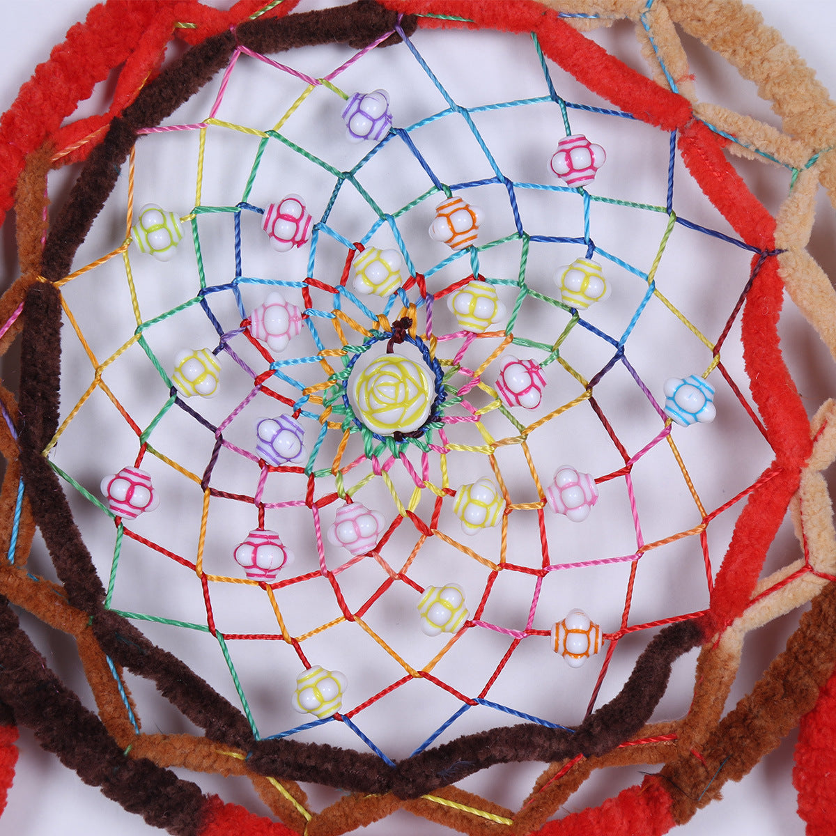 Five-Ring Dream Catcher Wall Decor for Boho Texture