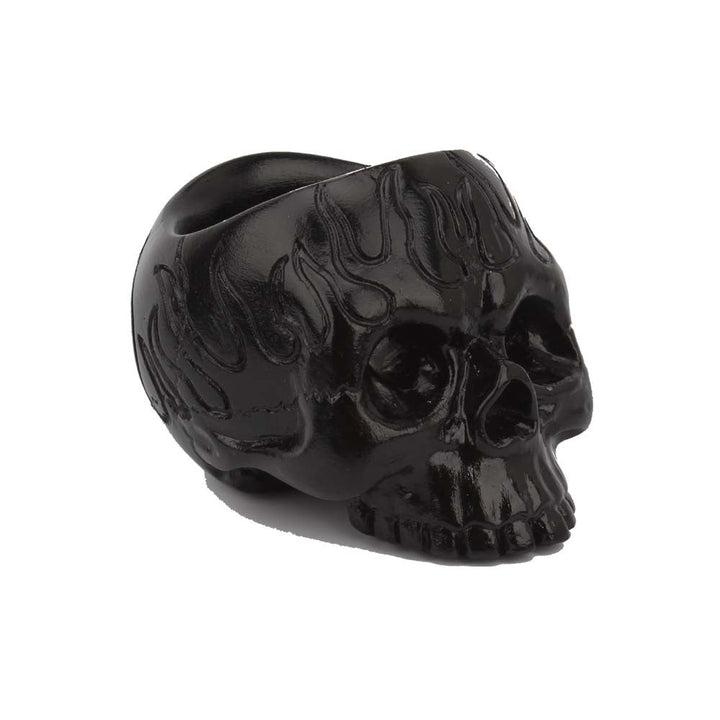 Black Skull Candle Holder for Dramatic Gothic Decor