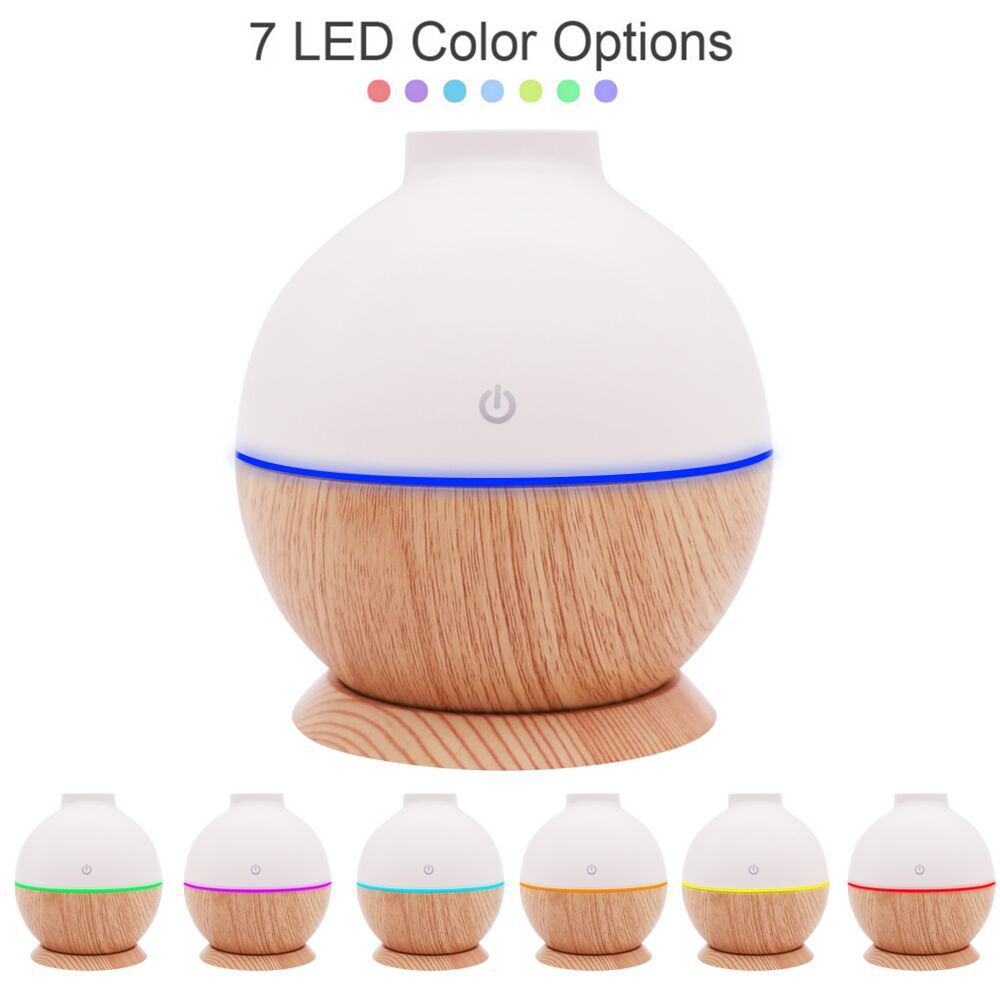 Wood Grain Desktop Humidifier with Ambient LED Light
