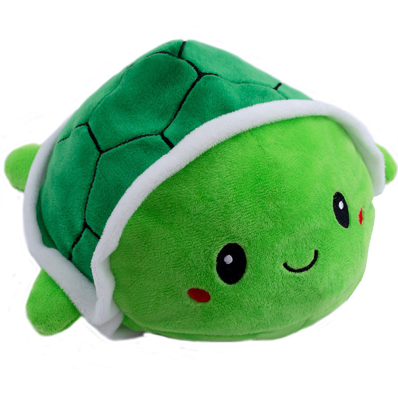 Reversible Turtle Plush Toy for Two Cute Mood Swings