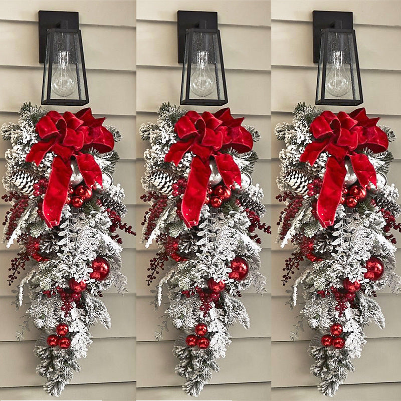 Flocked Christmas Wreath for Snowy Holiday Entryways