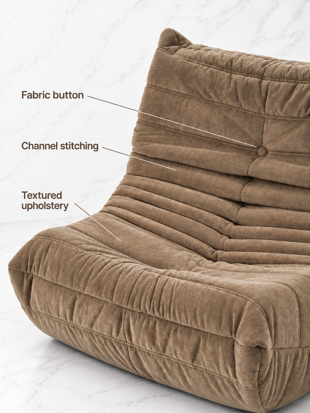 Floor Lounger Bean Bag Chair with Memory Foam Comfort