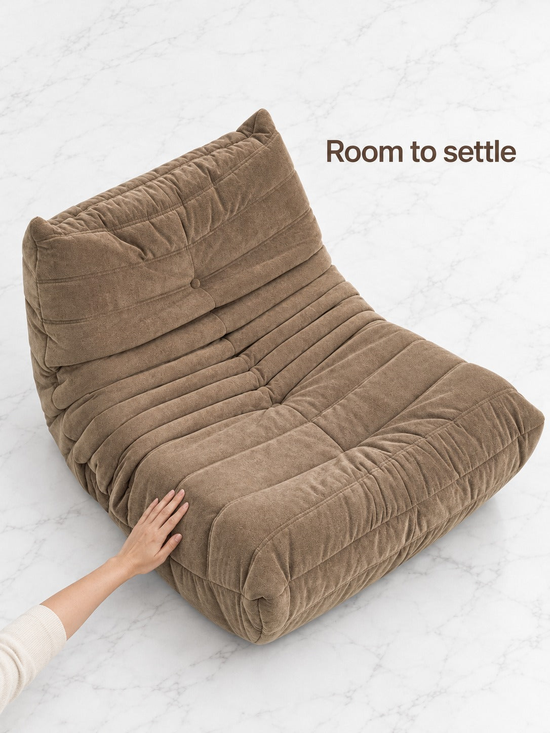 Floor Lounger Bean Bag Chair with Memory Foam Comfort