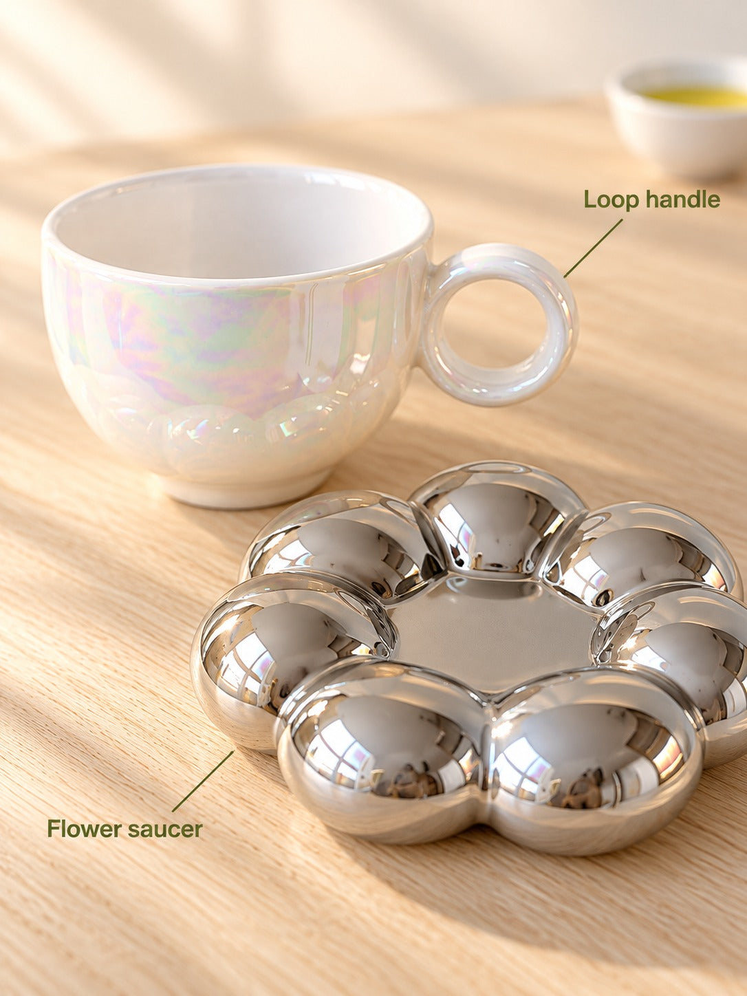 Flower Coffee Cup and Saucer Set, Ceramic Gift Box