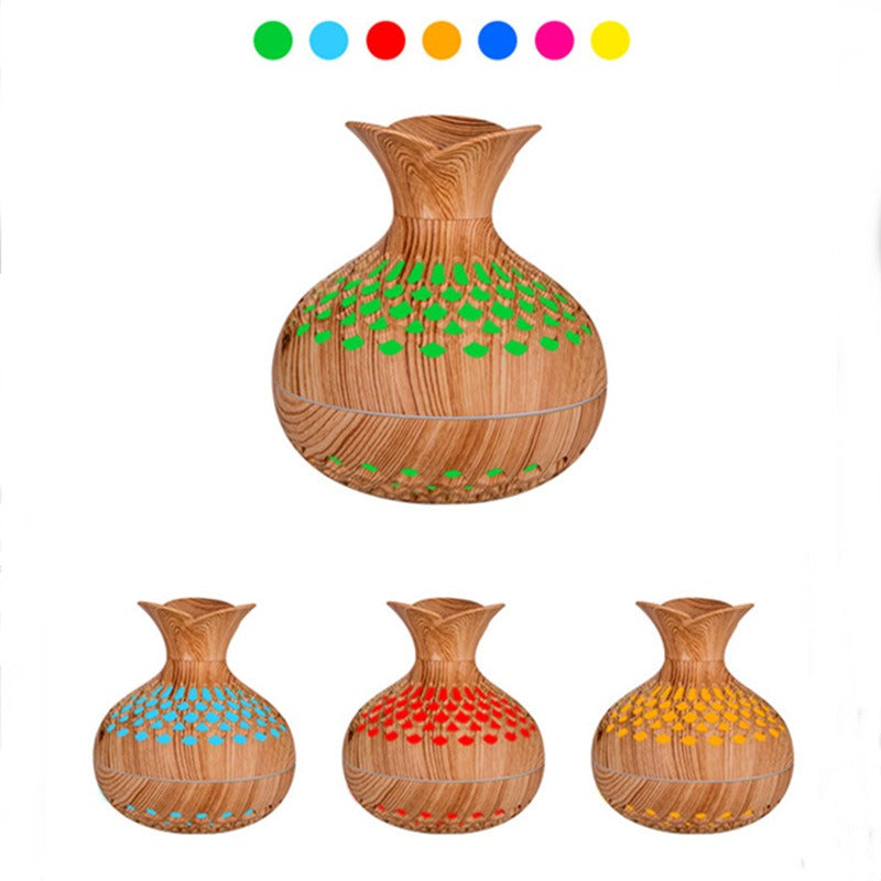 Wooden Flower Humidifier with LED Light for Your Desk