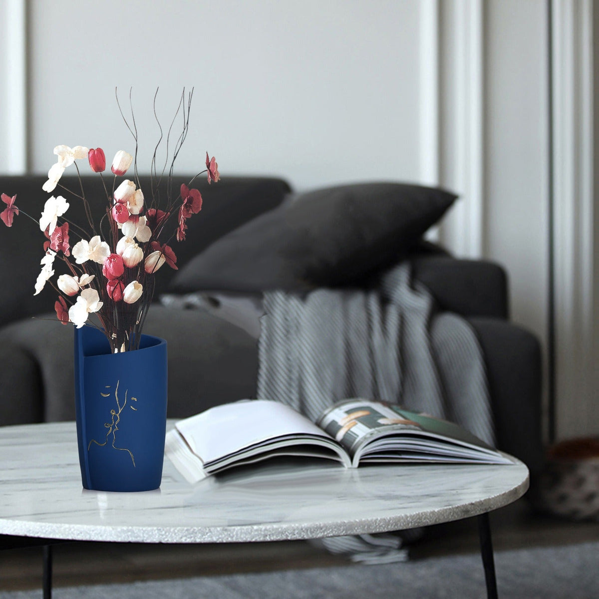 Resin Sculptural Vase for Modern Minimalist Decor Accent