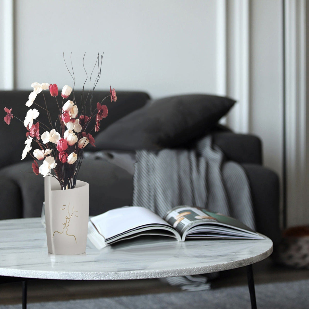 Resin Sculptural Vase for Modern Minimalist Decor Accent