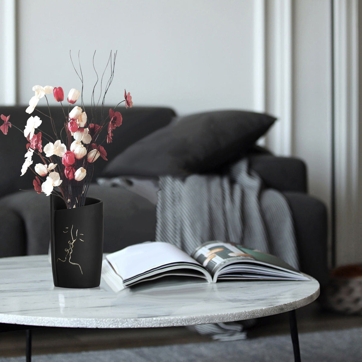 Resin Sculptural Vase for Modern Minimalist Decor Accent