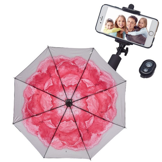 Travel Umbrella Selfie Stick with Bluetooth Remote