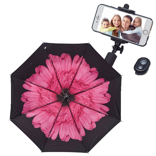 Travel Umbrella Selfie Stick with Bluetooth Remote