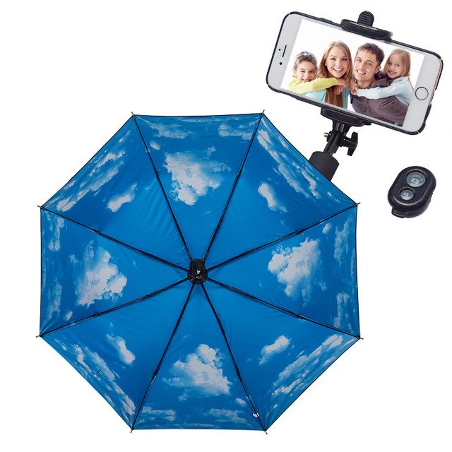 Travel Umbrella Selfie Stick with Bluetooth Remote