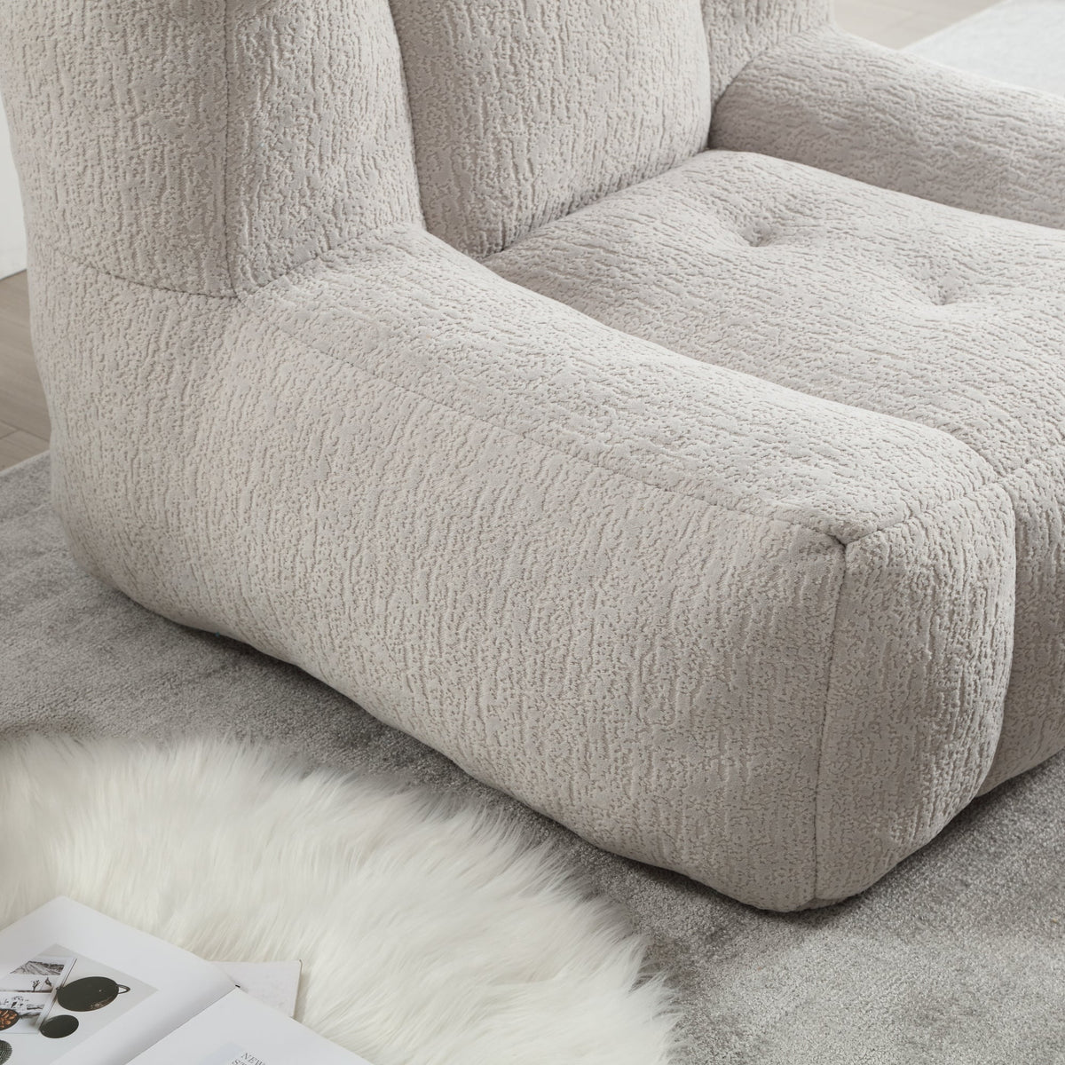 Memory Foam Bean Bag Chair Set with Matching Footstool