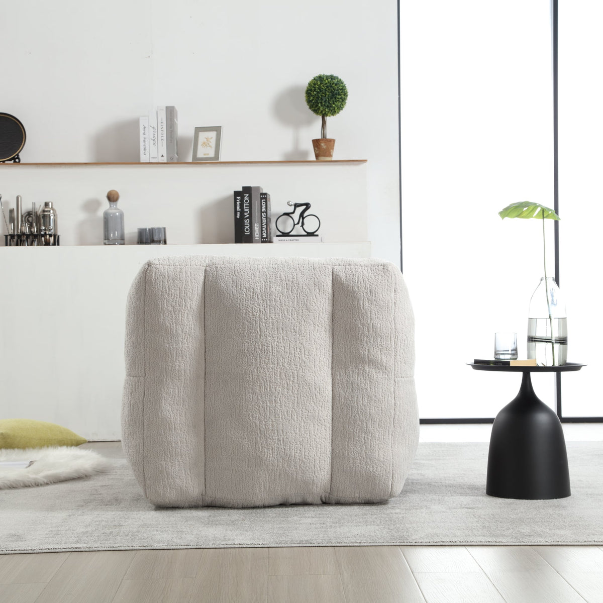 Memory Foam Bean Bag Chair Set with Matching Footstool