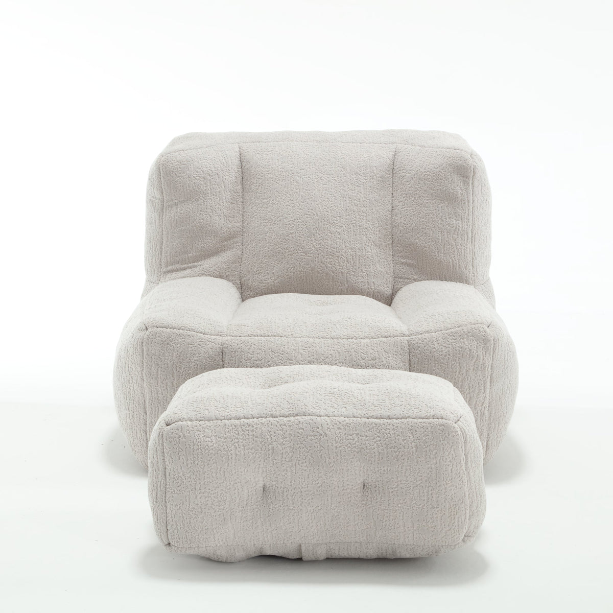 Memory Foam Bean Bag Chair Set with Matching Footstool