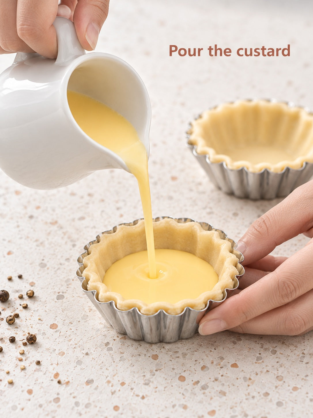 Fluted Aluminum Egg Tart Molds Set of 10 for Baking
