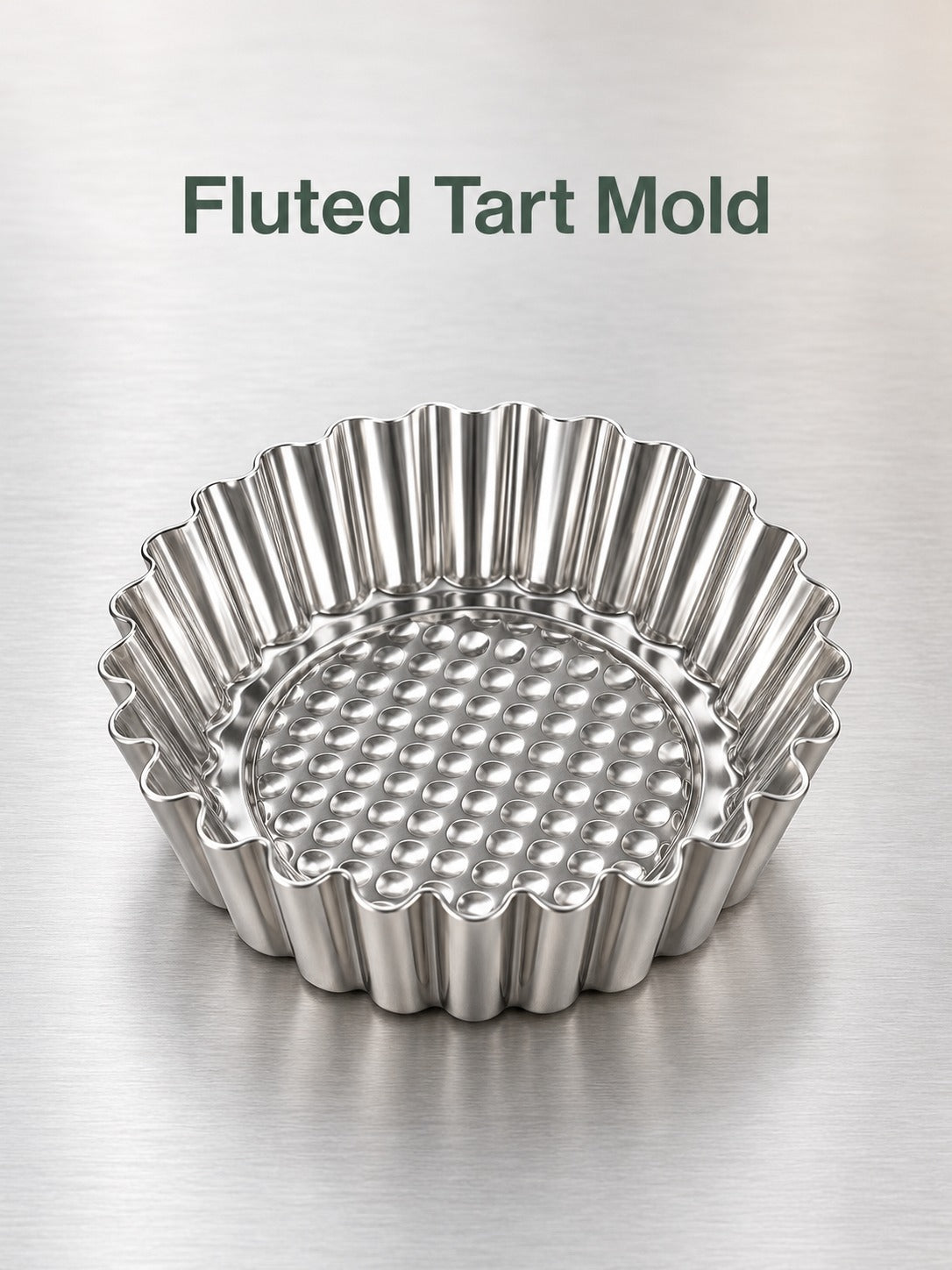 Fluted Stainless Steel Egg Tart Mold for Easy Release