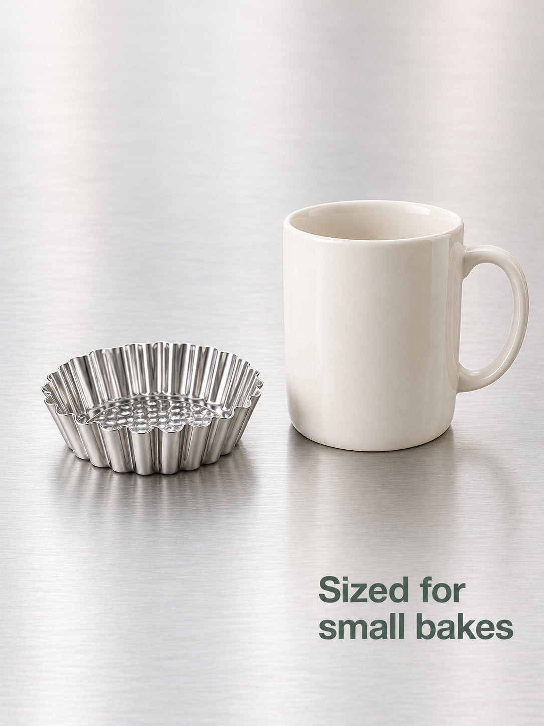 Fluted Stainless Steel Egg Tart Mold for Easy Release