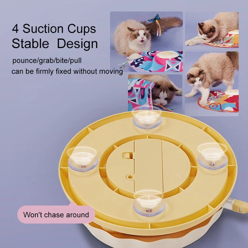 Interactive Butterfly Cat Toy With Automatic Double Teaser