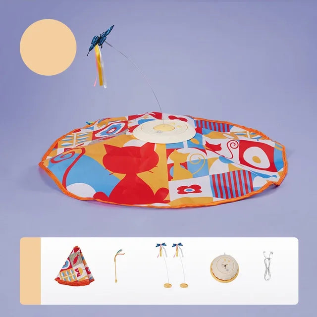 Interactive Butterfly Cat Toy With Automatic Double Teaser