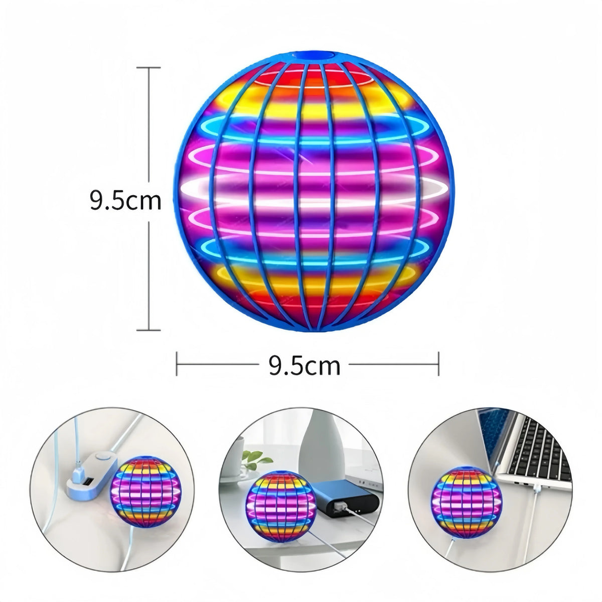 LED Flying Ball Toy With Automatic Return & Hover Play