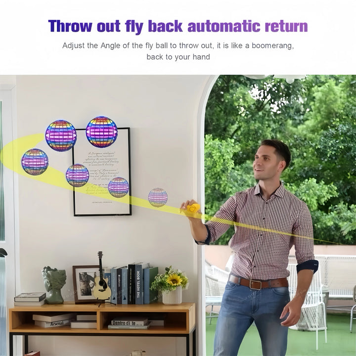 LED Flying Ball Toy With Automatic Return & Hover Play