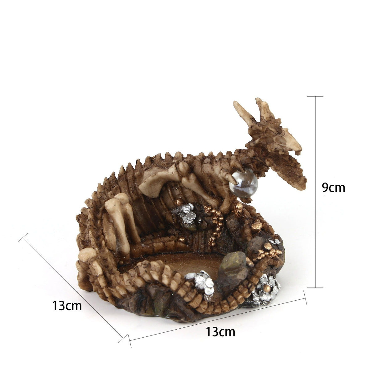 Dragon Skeleton Ashtray Gothic Fantasy Tabletop Decor