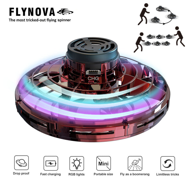 Rechargeable Flying Spinner Toy with RGB Boomerang Flight