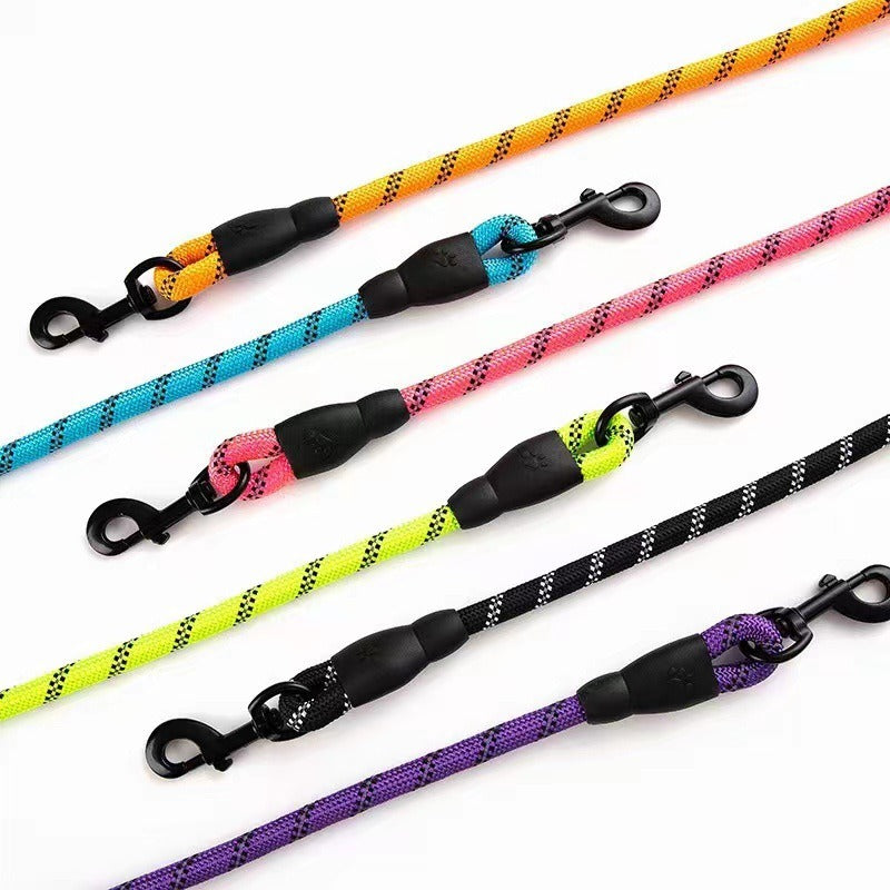 Reflective Rope Dog Leash with Comfortable Padded Grip