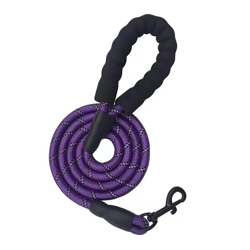 Reflective Rope Dog Leash with Comfortable Padded Grip