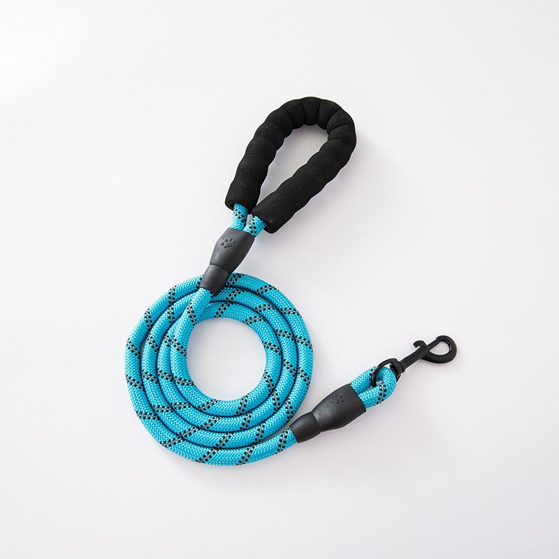 Reflective Rope Dog Leash with Comfortable Padded Grip