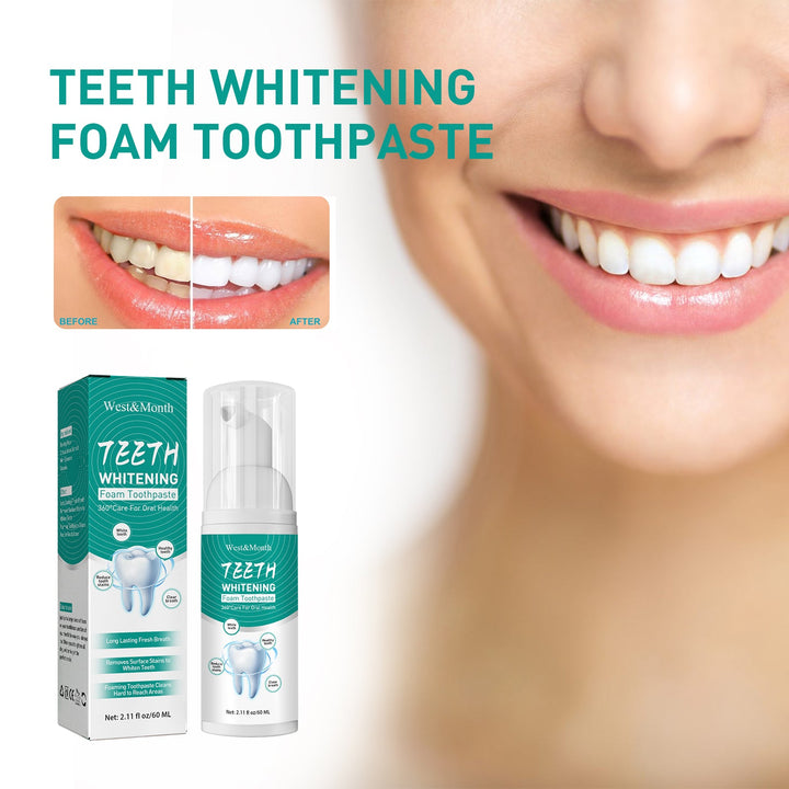 Foam Toothpaste for Whiter Teeth and Fresh Breath