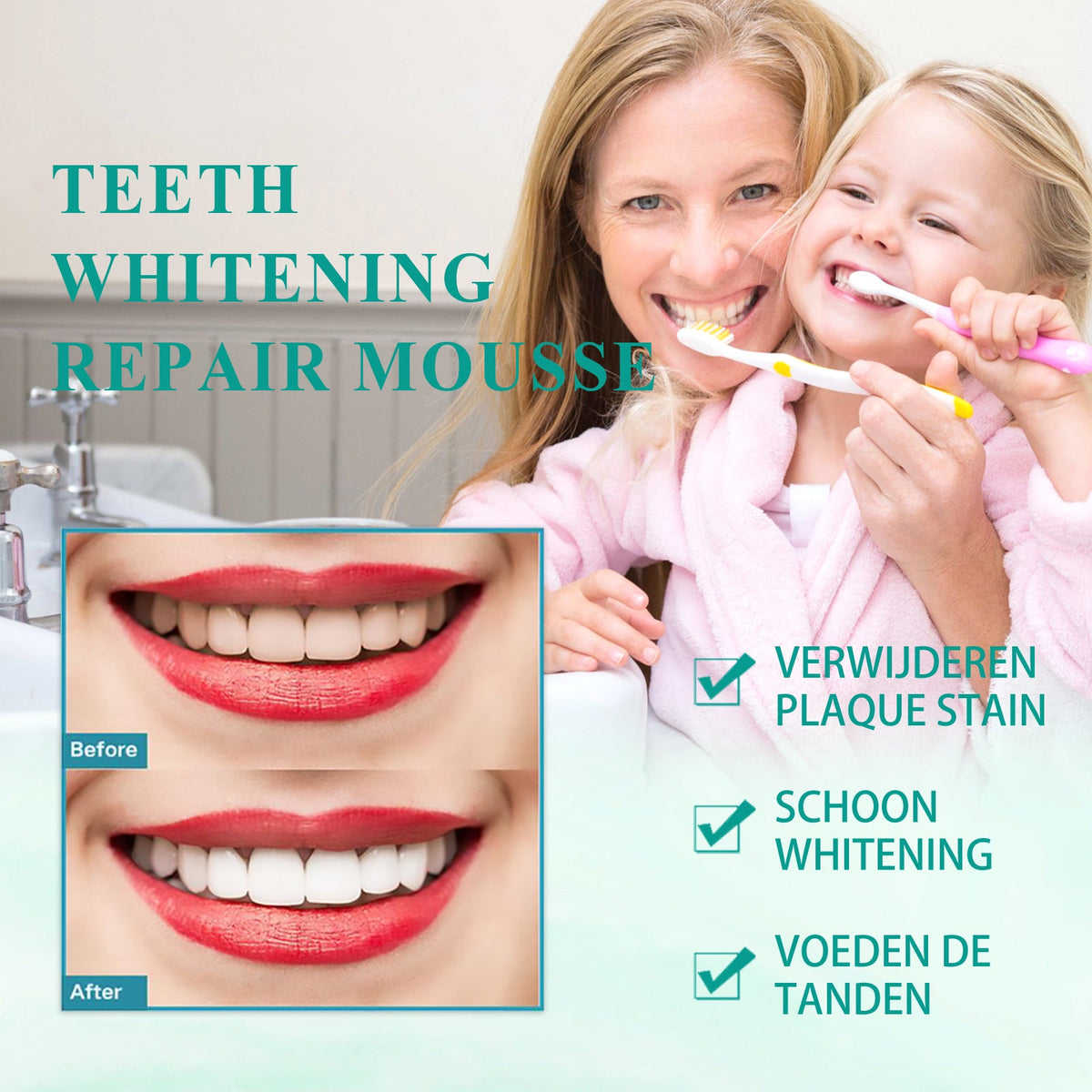 Foam Toothpaste for Whiter Teeth and Fresh Breath