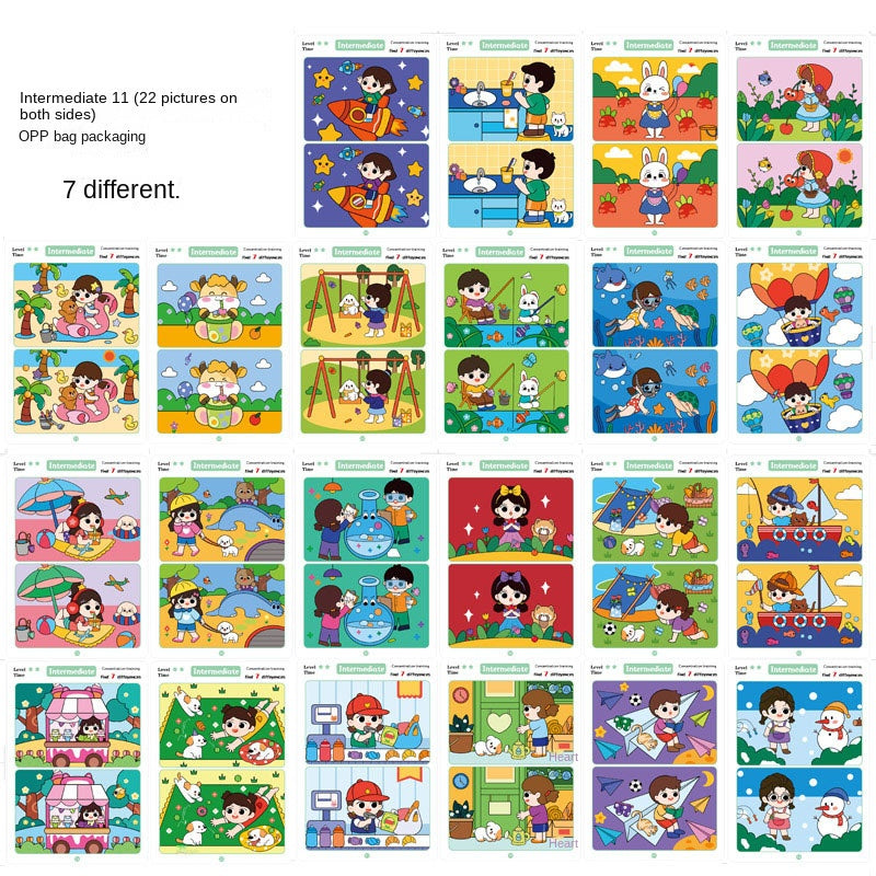Spot the Difference Cards for Focus Practice Ages 3-6