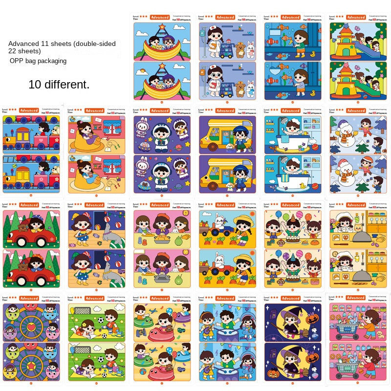Spot the Difference Cards for Focus Practice Ages 3-6