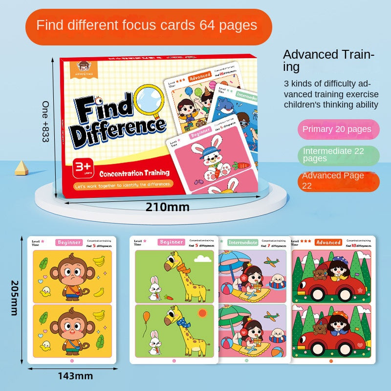 Spot the Difference Cards for Focus Practice Ages 3-6