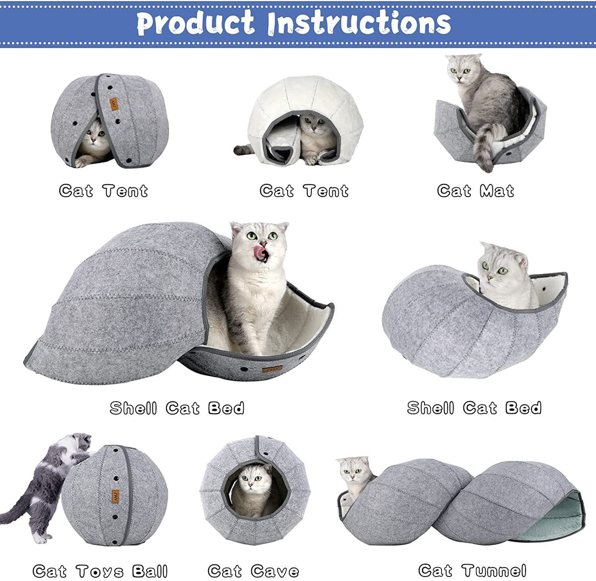 Foldable Cat Bed & Tunnel for Cozy Small-Space Comfort