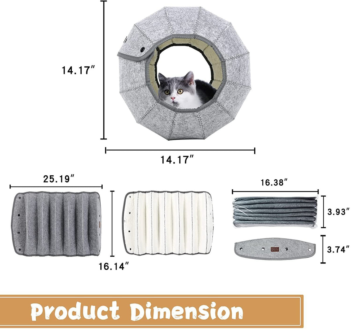 Foldable Cat Bed & Tunnel for Cozy Small-Space Comfort