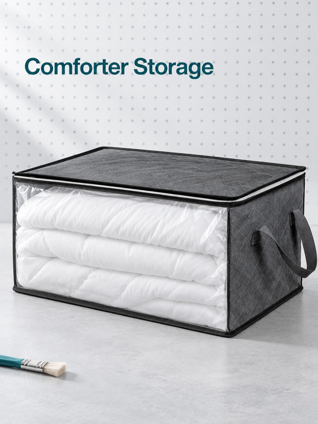 Foldable Comforter Storage Bag, Dustproof with Window