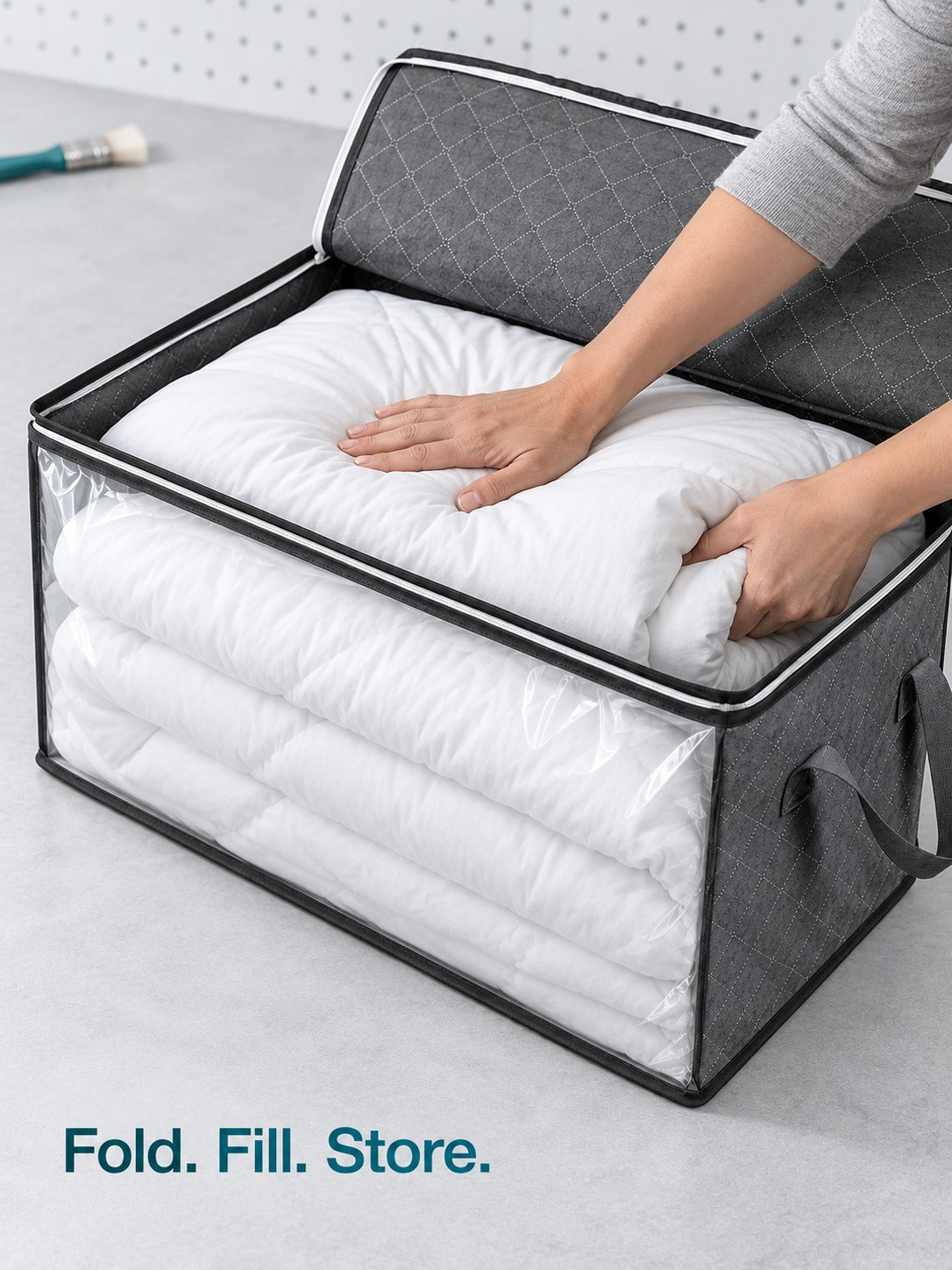 Foldable Comforter Storage Bag, Dustproof with Window