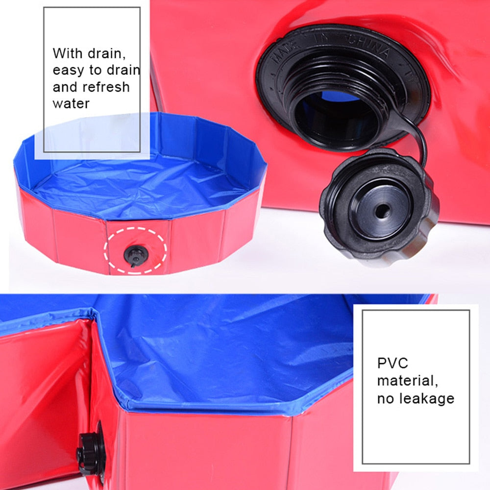 Foldable Dog Pool for Easy Cooling, Bathing & Storage