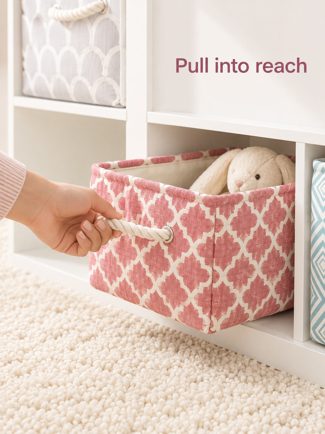 Foldable Fabric Storage Cube Basket for Nursery Toys
