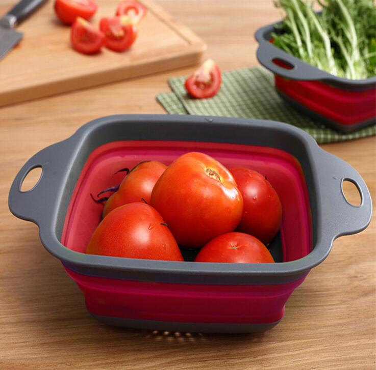 Collapsible Silicone Colander: Rinse Produce, Fold Flat