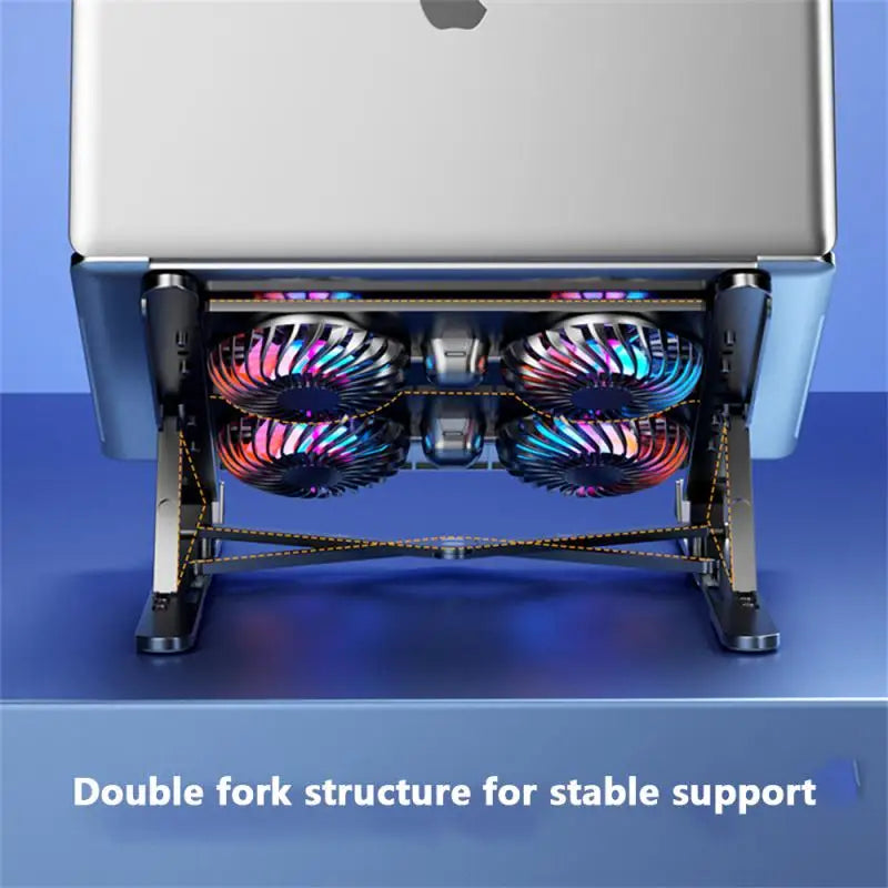 Foldable Laptop Stand with Cooling Fans for Desk & Travel