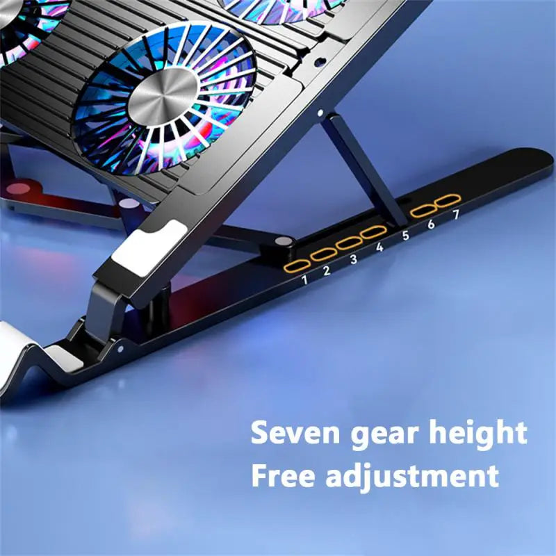 Foldable Laptop Stand with Cooling Fans for Desk & Travel
