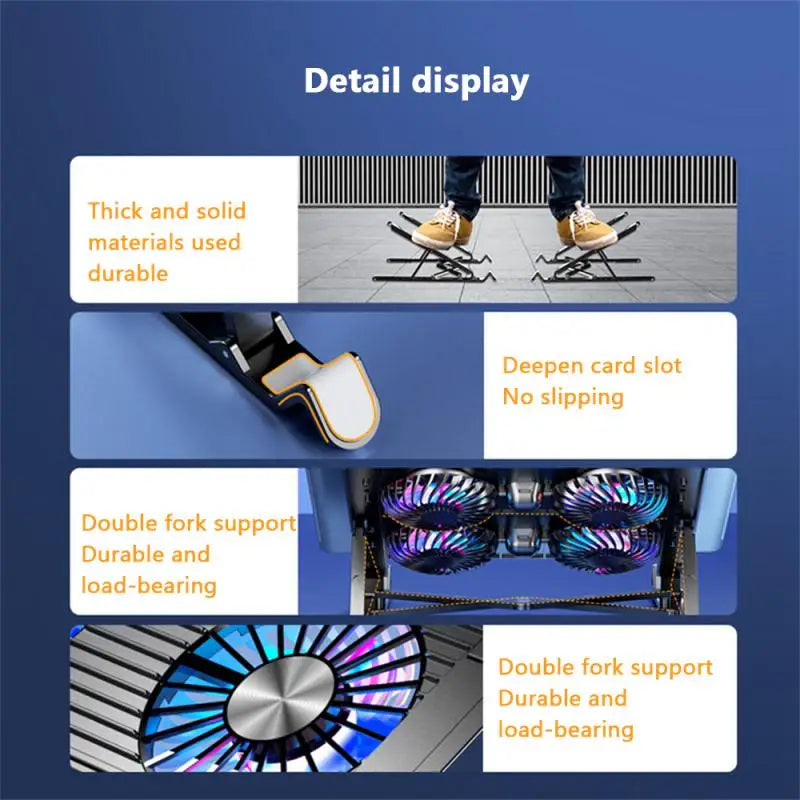 Foldable Laptop Stand with Cooling Fans for Desk & Travel