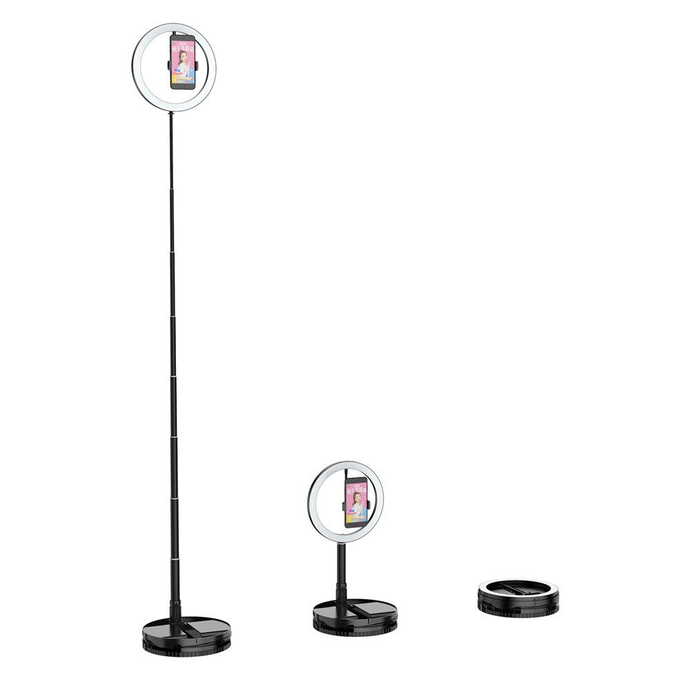 Foldable LED Ring Light with 1.68m Stand for Selfies