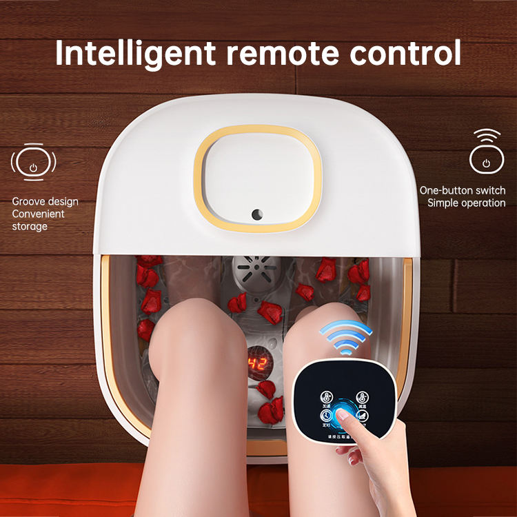 Foldable Foot Spa Bath Massager with Heat and Bubbles