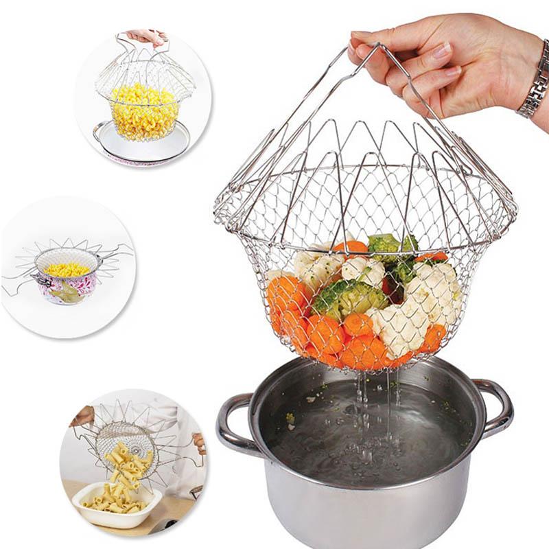 Foldable Steamer Strainer Basket for Pots and Pans