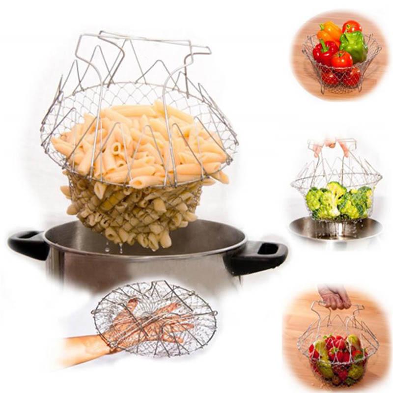 Foldable Steamer Strainer Basket for Pots and Pans