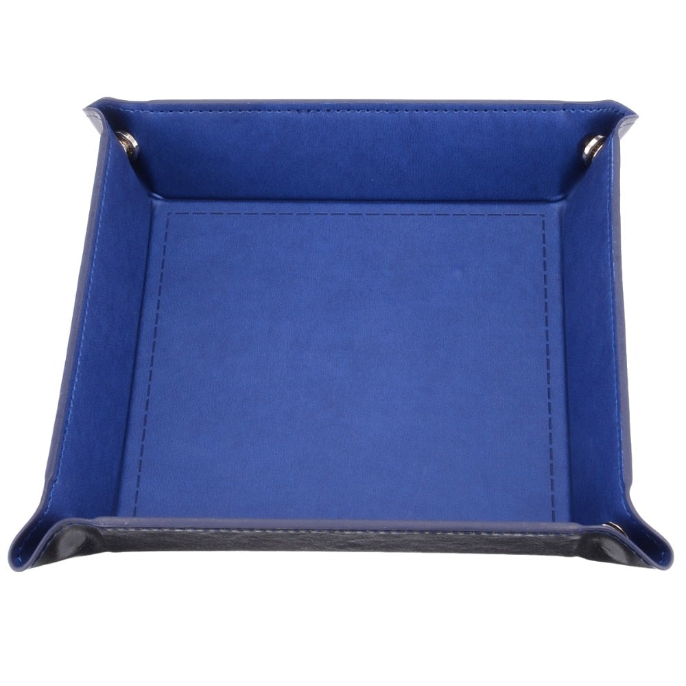 Foldable PU Leather Dice Tray and Key Organizer Box
